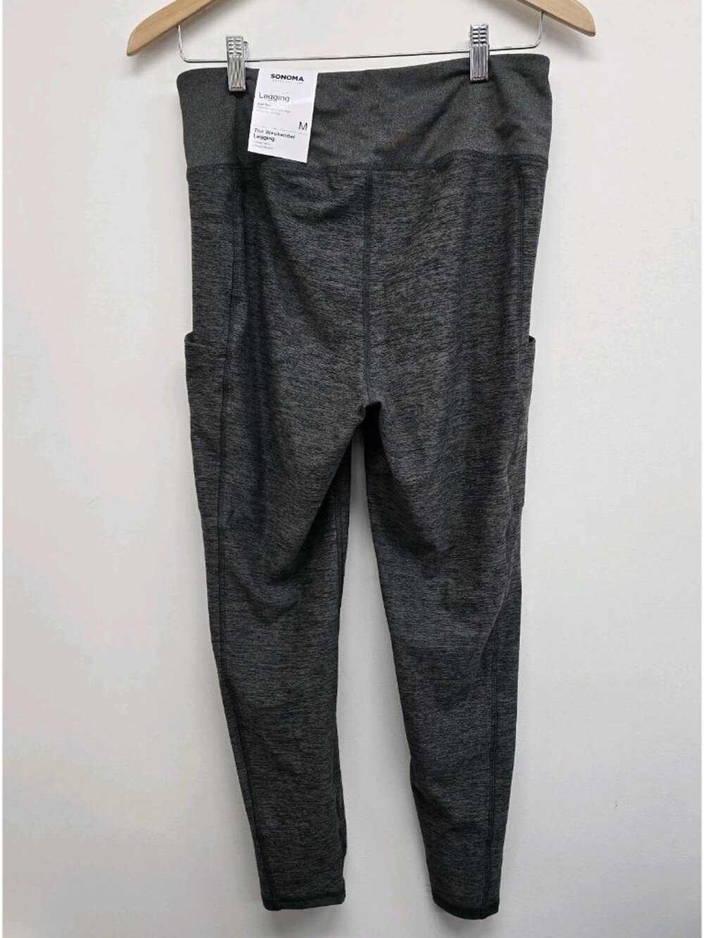 NWT Sonoma Goods For Life Weekender Leggings Size M High Rise Pockets Gray